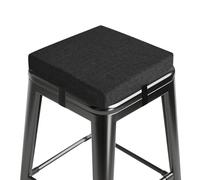 MineCozy Bar Stool Cushions Square 12" x 12" Small Cushions for Bar Stools with Ties Small Seat Pads with Washable Cover 1 Piece Black