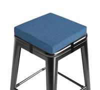 MineCozy Bar Stool Cushions Square 12" x 12" Small Cushions for Bar Stools with Ties Small Seat Pads with Washable Cover 1 Piece Blue
