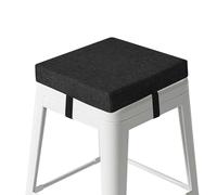 MineCozy Bar Stool Cushions Square Stool Cushion Thick Non Slip Chair Pads with Ties and Washable Cover 12" X 12" Black