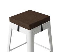 MineCozy Bar Stool Cushions Square Stool Cushion Thick Non Slip Chair Pads with Ties and Washable Cover 12" X 12" Brown