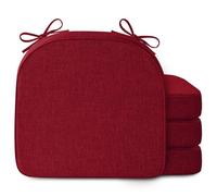 MineCozy Chair Cushions for Dining Chairs 2.5" Thickened Indoor Kitchen Seat Cushions Set of 4 Non Slip Seat Pad with Washable Cover and Ties (17" x16", Red)