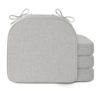 MineCozy Chair Cushions for Dining Chairs 2.5" Thickened Indoor Kitchen Seat Cushions Set of 4 Non Slip Seat Pad with Washable Cover and Ties (17" x16", Sliver Grey)