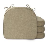 MineCozy Chair Cushions for Dining Chairs 2.5" Thickened Indoor Kitchen Seat Cushions Set of 4 Non Slip Seat Pad with Washable Cover and Ties (17" x16",Beige)