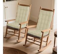 MineCozy Rocking Chair Cushion Indoor 2 Pack Extra Large Rocking Chair Pads High Back Non Slip Textured Set of Seat Back Cushion with Ties for Wooden Rocker 20x20 Inch White