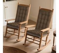 MineCozy Rocking Chair Cushion Indoor 2 Pack Extra Large Rocking Chair Pads High Back Non Slip Textured Set of Seat Back Cushion with Ties for Wooden Rocker 20x20 Inch Coffee