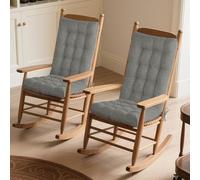 MineCozy Rocking Chair Cushion Indoor 2 Pack Extra Large Rocking Chair Pads High Back Non Slip Textured Set of Seat Back Cushion with Ties for Wooden Rocker 20x20 Inch Light Grey
