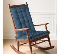 MineCozy Rocking Chair Cushion Indoor Extra Large Rocking Chair Pads High Back Non Slip Textured Seat and Back Cushion Set with Ties for Wooden Rocker 1 Pack 20x20 Inch Navy