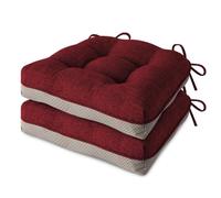 MineCozy Seat Cushions for Dining Chairs Set of 2 40x40x8.5cm Red