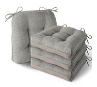 MineCozy Seat Cushions for Dining Chairs Set of 4 40x40x8.5cm Light Grey