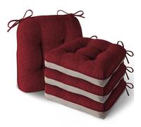 MineCozy Seat Cushions for Dining Chairs Set of 4 40x40x8.5cm Red