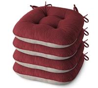 MineCozy Seat Cushions for Dining Chairs Set of 4, 43X40X7.5cm, Red