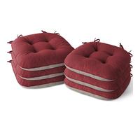 MineCozy Seat Cushions for Dining Chairs Set of 6, 43X40X7.5cm, Red