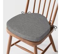 MineCozy Windsor Chair Cushions for Dining Chairs 1 Pack Non Slip Kitchen Seat Cushion with Ties and Washable Covers Indoor Comfortable Seat Pad with Thick Foam 16.5" x 15.5" x 2" Light Grey