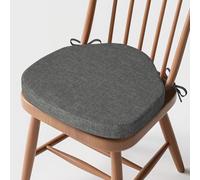 MineCozy Windsor Chair Cushions for Dining Chairs 1 Pack Non Slip Kitchen Seat Cushion with Ties and Washable Covers Indoor Comfortable Seat Pad with Thick Foam 16.5" x 15.5" x 2" Dark Grey