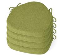 MineCozy Windsor Chair Cushions for Dining Chairs 4 Pack Non Slip Kitchen Seat Cushion with Ties and Washable Covers Indoor Comfortable Seat Pad with Thick Foam 16.5" x 15.5" x 2" Green