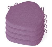 MineCozy Windsor Chair Cushions for Dining Chairs 4 Pack Non Slip Kitchen Seat Cushion with Ties and Washable Covers Indoor Comfortable Seat Pad with Thick Foam 16.5" x 15.5" x 2" Purple