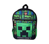 Minecraft 16" Backpack with 1 front pocket (BOOM), Blue, Large, Blue, L, Casual