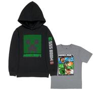 Minecraft 2 Pack Boys Hooded Sweatshirt and T-Shirt Set