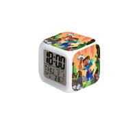 (Minecraft - 21, ) My World Alarm Clock: A Colorful Color-Changing Small Alarm Clock for Students and Bedside Clocks
