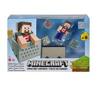 Minecraft Mayhem Playset with Steve Character Figure, Launching Cart and Accessories, Creation, Exploration and Survival Game for Kids Ages 6 Years and Older