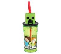 3D Figurine Tumbler Minecraft, Childrens Drinking Cup Straw 23 x 7.5 x 7.5cm