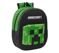 MINECRAFT 3D School Backpack, with 3D Design, Adaptable to Cart, Ideal for Children of Different Ages, Comfortable and Versatile, Quality and Resistance, 27 x 10 x 33 cm, multicoloured, M, Casual