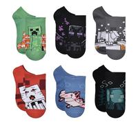 Minecraft 6-Packs No Show Socks No Show Socks, Dark, 12 Pack (Kids Pack), Dark, 12