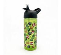 Minecraft 600ml Kids Water Bottle with Flip Spout Lid - Creeper & TNT Design BPA-Free Drinking Bottle for School, Travel & Sports