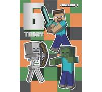 Minecraft 6th Birthday Card Age 6 Birthday Card