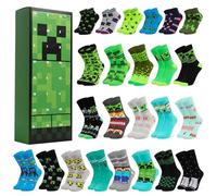 Minecraft Advent Calendar 2025 for Kids and Teens 24 Pairs of Calf Socks Christmas Countdown Calendar Creeper Xmas Surprise Gifts for Gamers