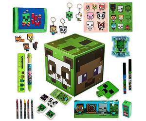 Minecraft Advent Calendar 2026 for Kids & Teens, 24 Stationery Surprises | Creeper Stationery & Accessories Christmas Countdown Calendar, Pens Keyrings Gadgets, Gifts for Gamers (Green Cube)