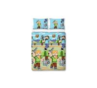 Minecraft Adventure Reversible Duvet Cover Set In Light Blue Light Blue Double