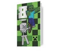 MINECRAFT BIRTHDAY CARD AGE 8 HAPPY 8TH BIRTHDAY CARD