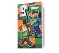 MINECRAFT BIRTHDAY CARD AGE 9 HAPPY 9TH BIRTHDAY CARD