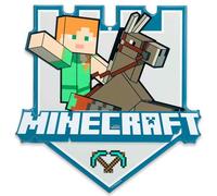 Minecraft Alex Riding Horse Embossed Metal Sign - Fun Minecraft Wall Decor for Bedroom or Game Room