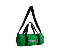 Minecraft Gym Bag for Kids Teens Travel Overnight Sports Duffle Bag Adjustable Strap Kit Bag Large Holdall Gamer Hand Luggage Bag (Green, 41x19x18cm)