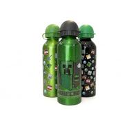 Minecraft Aluminium Water Bottle Set - Pack of 3 Assorted Designs, 500ml Leak-Proof Screw Cap, BPA-Free, Lightweight & Durable for Kids, School, Sports, Travel