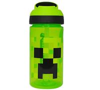 Minecraft Atlantic Creeper Drinks Bottle | Eco Freindly BPA-free Plastic School Water Bottle with Removable straw, spills Proof | Gift for Minecraft fan | Officially licensed Merchandise 450ML