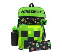 Minecraft Back pack set 5 Piece Boys Black Creeper & Tnt Graphics 5 Piece Backpack Set (One Size)