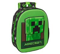 MINECRAFT - School Backpack, with 3D Design, Ideal for Children of Different Ages, Comfortable and Versatile, Quality and Resistance, 27 x 10 x 33 cm