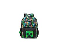 Minecraft Backpack For Boys | Kids Gamer Black School Rucksack | Green Creeper Zombie Skeleton Enderman & Cave Spider Characters Bag
