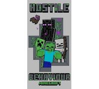 Minecraft Beach Towel | Large 70x140 cm Soft & Absorbent 100% Cotton | Kids’ Bath, Pool & Beach Towel | Creeper, Enderman & Skeleton Design | Lightweight, Quick-Drying & Machine Washable