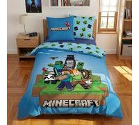 Minecraft Bed Linen 135 x 200 cm + 80 x 80 cm - Reversible Bedding for Boys