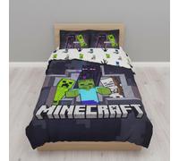 Minecraft Bed Linen Set Last Block Standing 2-Piece 135 x 200 cm 100% Cotton Gaming Bedding for Children