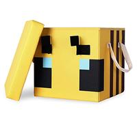 Minecraft Bee Fabric Storage Bin Cube Organizer with Lid | 15 Inches