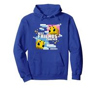 Minecraft Best Friends Forever Bees Flying Pink & Blue Pullover Hoodie, Adult Unisex, Royal Blue, Medium
