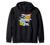 Minecraft Best Friends Forever Bees Flying Pink & Blue Zip Hoodie