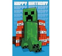 MINECRAFT BIRTHDAY CARD HAPPY BIRTHDAY MINECRAFT THEMED CARD