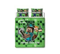 Minecraft Block Check Double Duvet Cover and Pillowcase Set