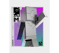 Minecraft Blockwave Canvas Print Silver/purple (80Cm X 60Cm X 1.8Cm)